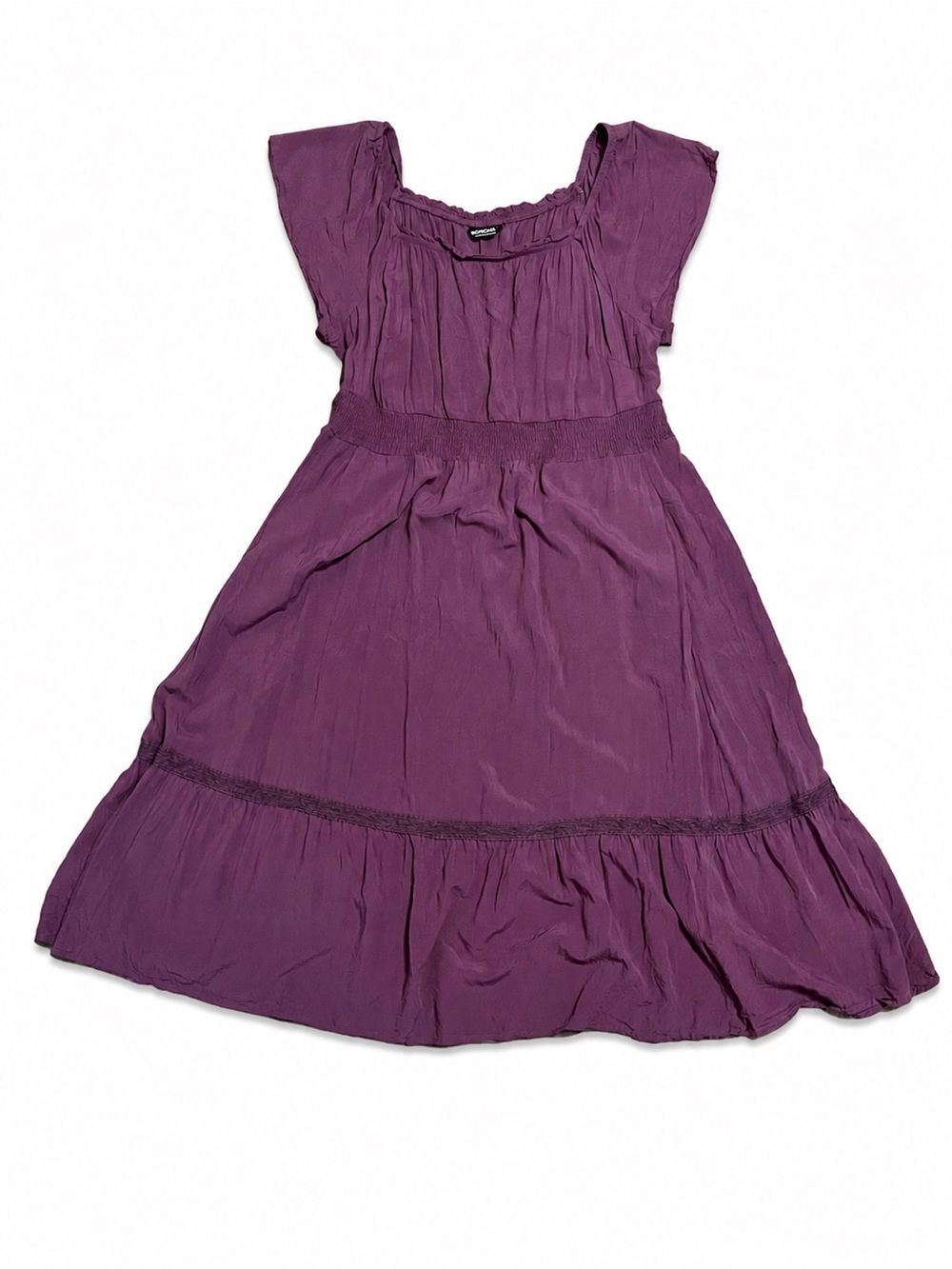 BLOOMCHIC Plum Purple Smocked Waist Midi Dress 18-20